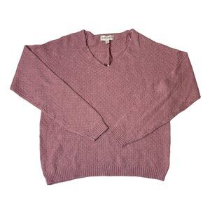 Knox Rose Women’s Deep Mauve V-Neck Sweater